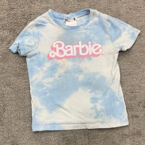Barbie Corton On Kids Sky Blue Tie-Dye T-Shirt with Pink Logo 2T